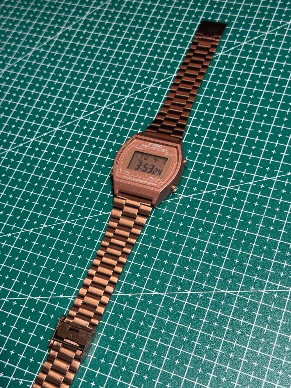 Casio Vintage B640WC-5A Rose Gold-Tone Digital Stainless Steel Watch